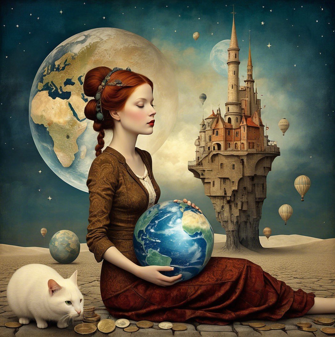 Fantastical Digital Painting of a 19th-Century Scene