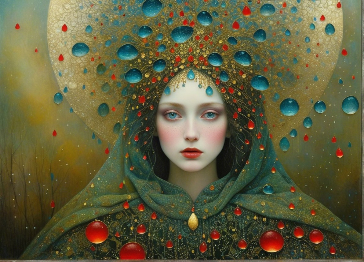 Serene Woman with Jewelry and Mystical Atmosphere