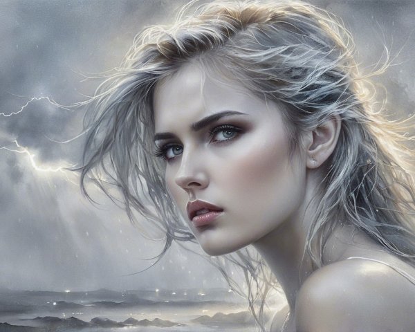 Portrait of a Young Woman with Silver-Blonde Hair