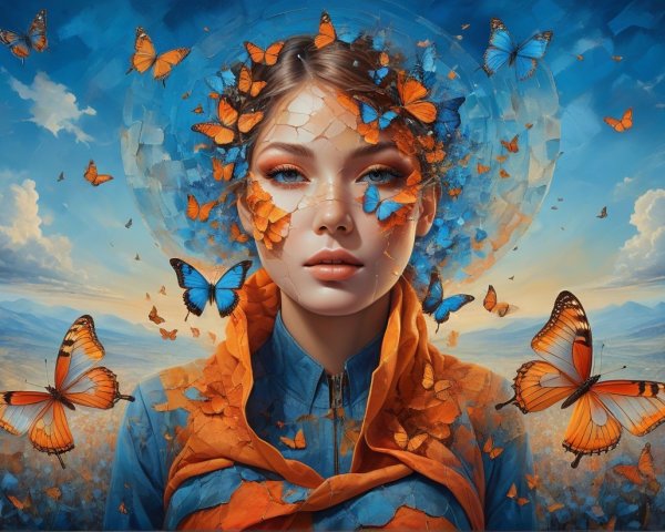 Photorealistic Digital Painting of Woman in Nature