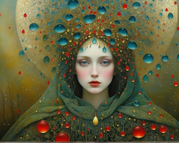 Serene Woman with Jewelry and Mystical Atmosphere