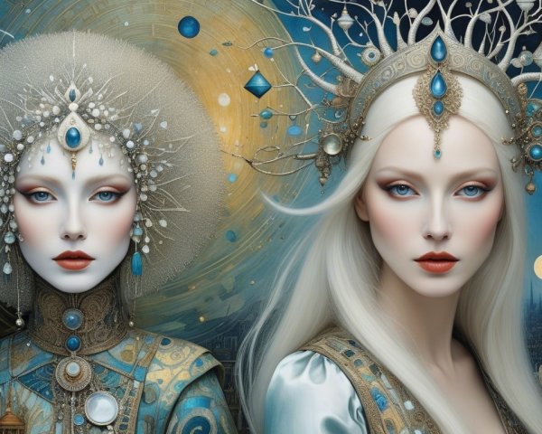 Ethereal Figures in a Fantastical Backdrop