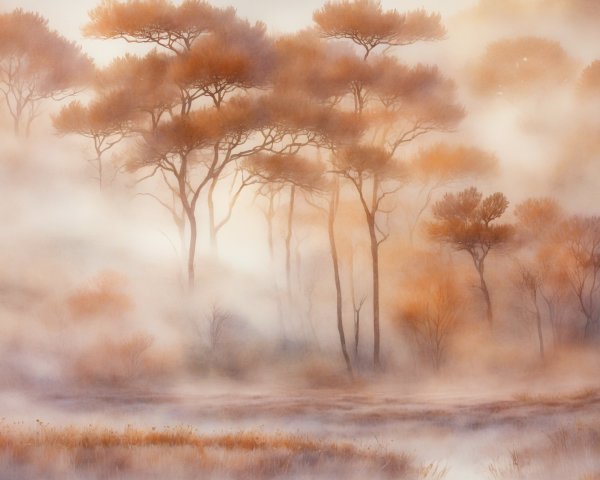 Golden Morning in the Misty Namibian Desert