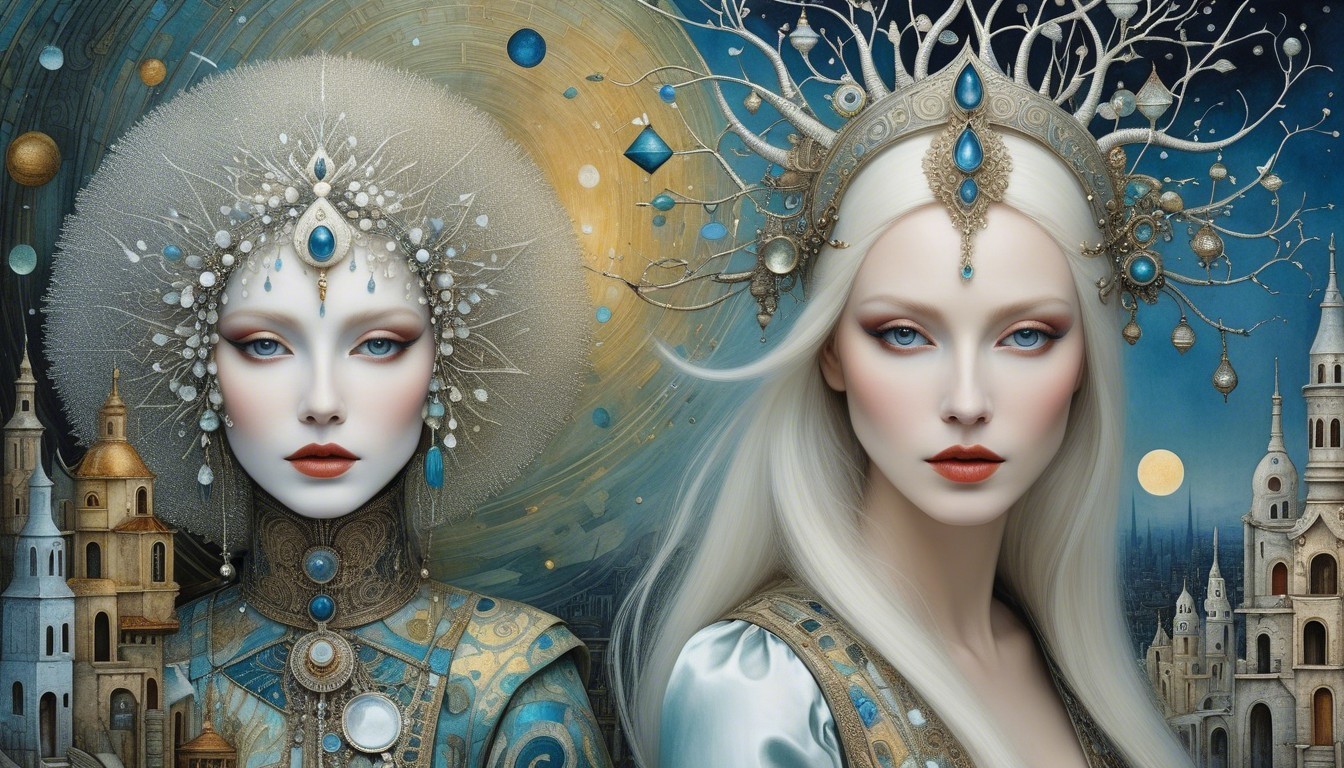 Ethereal Figures in a Fantastical Backdrop