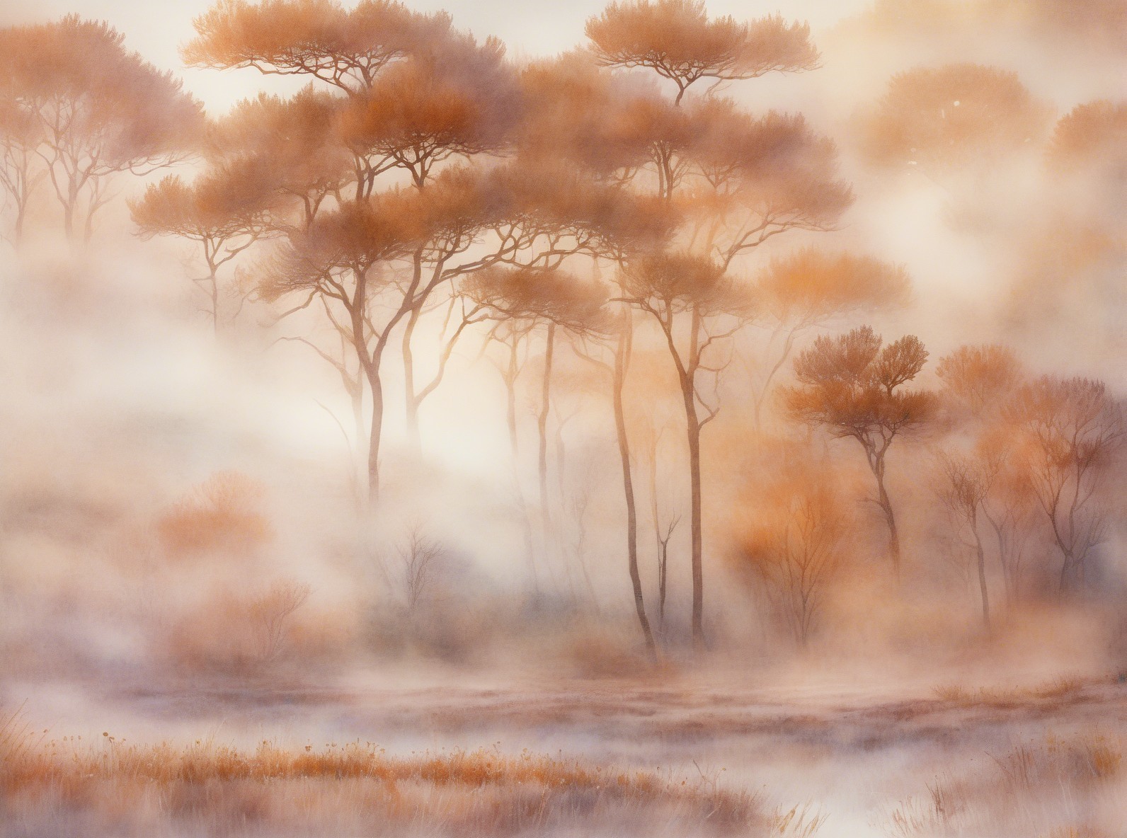 Golden Morning in the Misty Namibian Desert