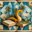 Vibrant Winter Scene in Quaint European Town Watercolor