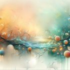 Whimsical Watercolor Village with Dual Color Palette