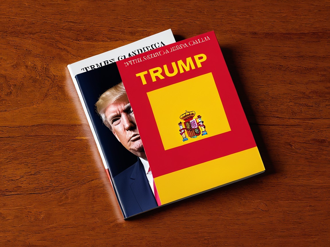 Book Covers Featuring Political Themes on Wooden Surface
