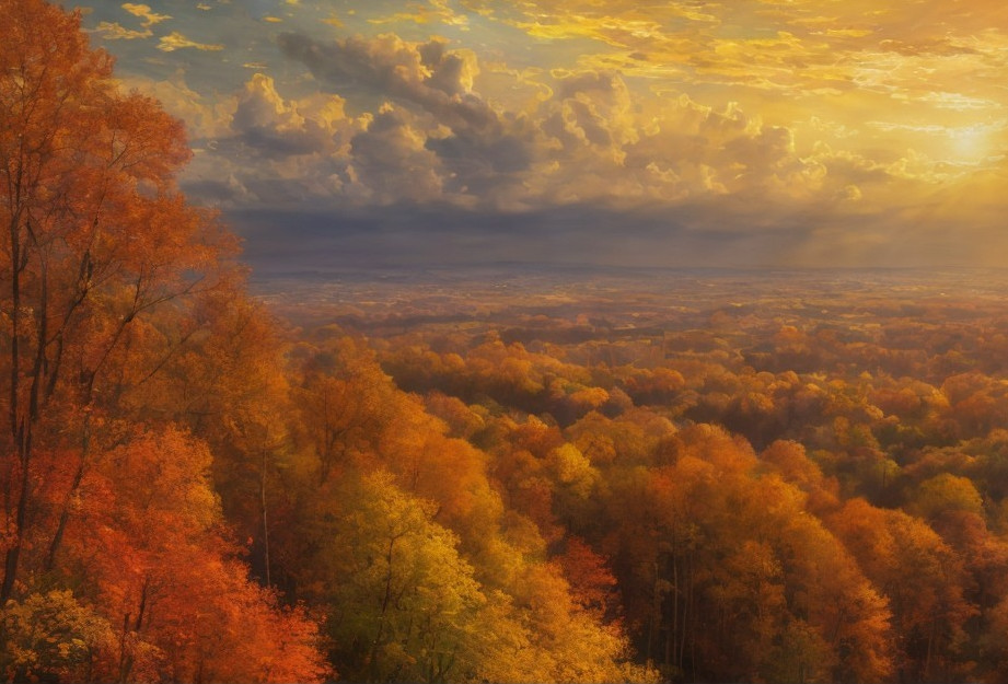 Vibrant Autumn Landscape with Colorful Foliage