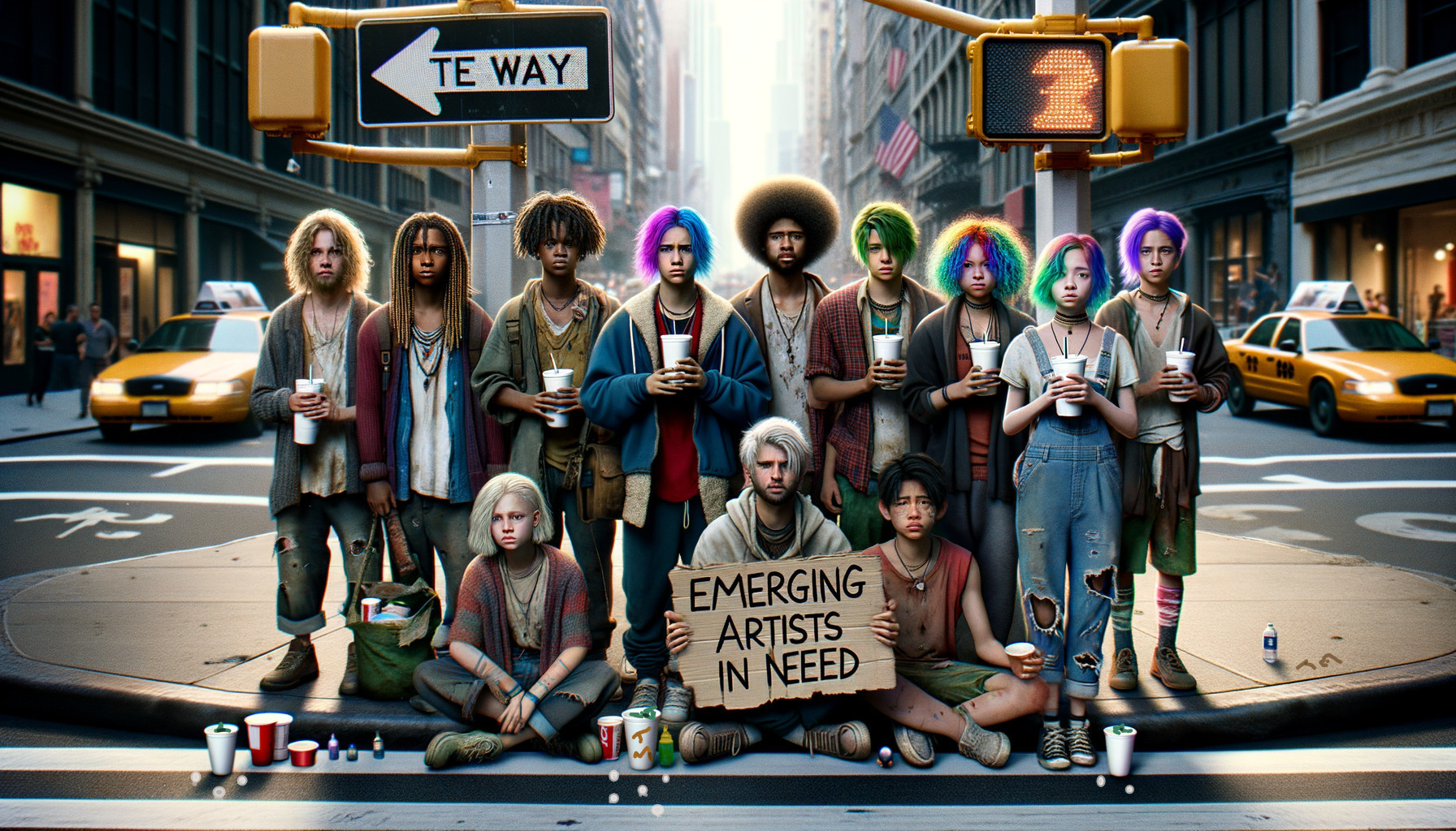 Emerging Artists Gather in Urban Street Scene