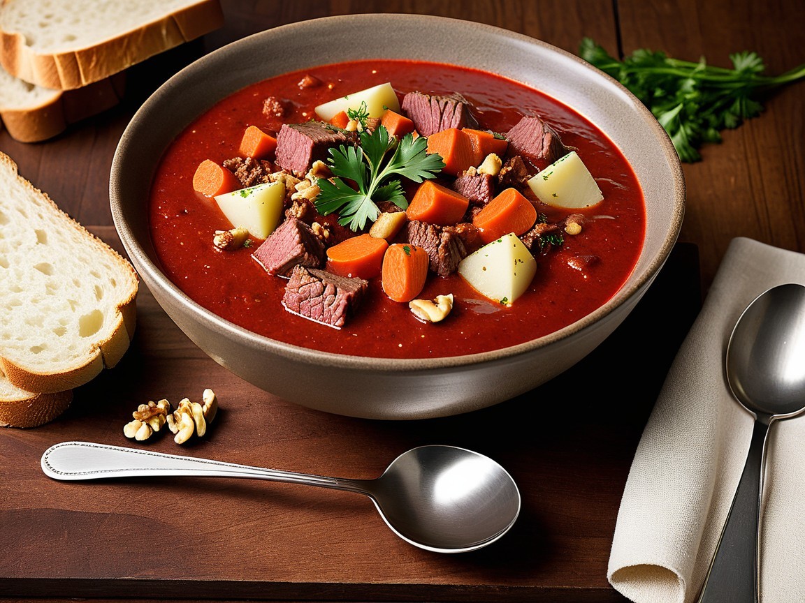 Hearty Beef Soup with Carrots and Potatoes