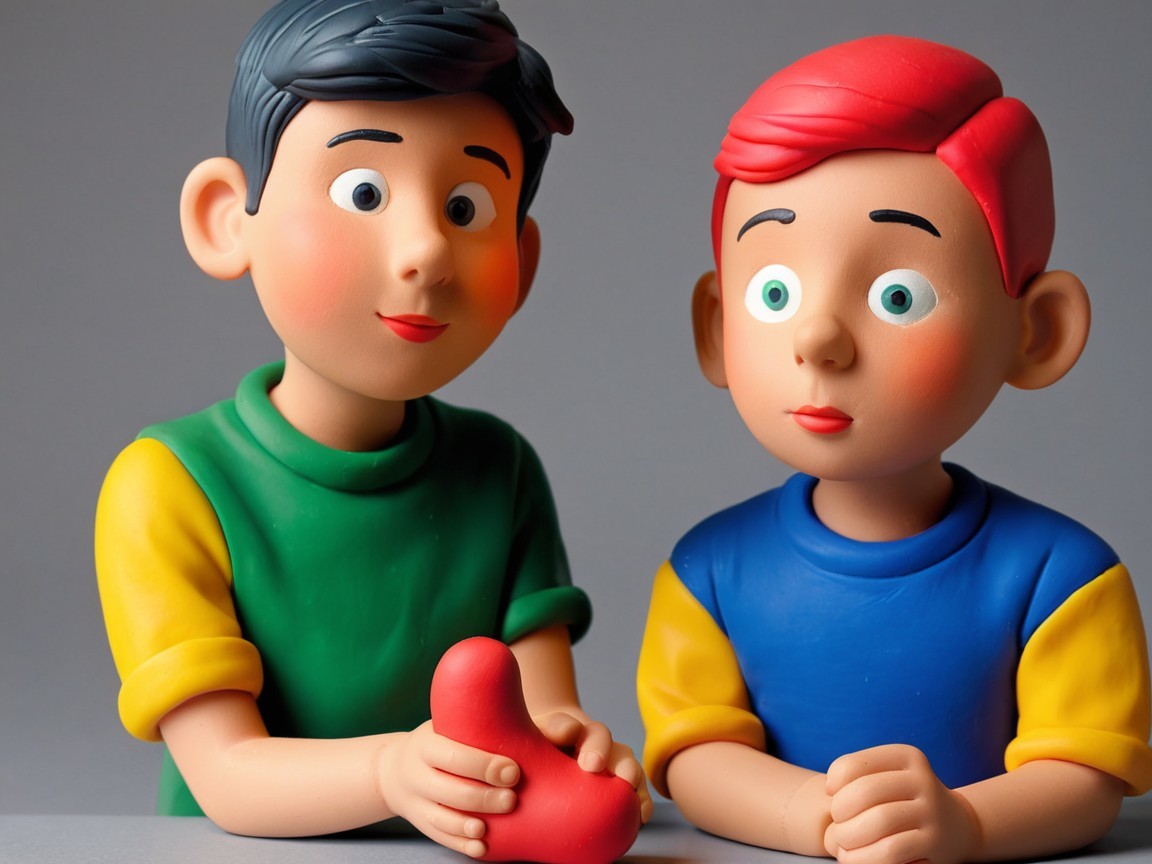 Cartoon Characters with Oversized Heads and Colorful Outfits