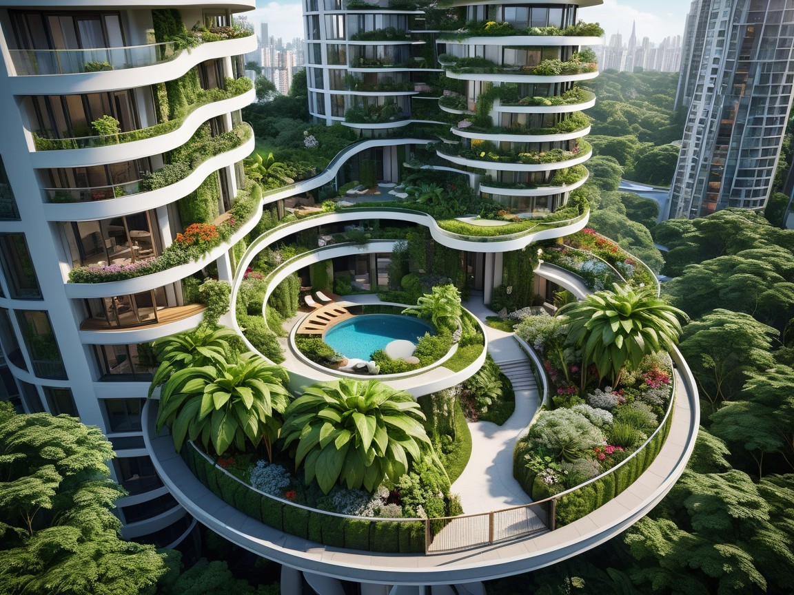 Modern Eco-Friendly Residential Towers with Greenery