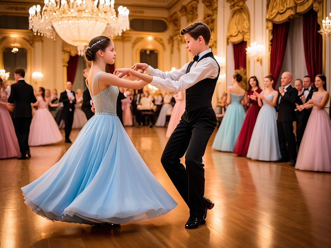 Ballroom Dance with Young Couple in Elegant Setting