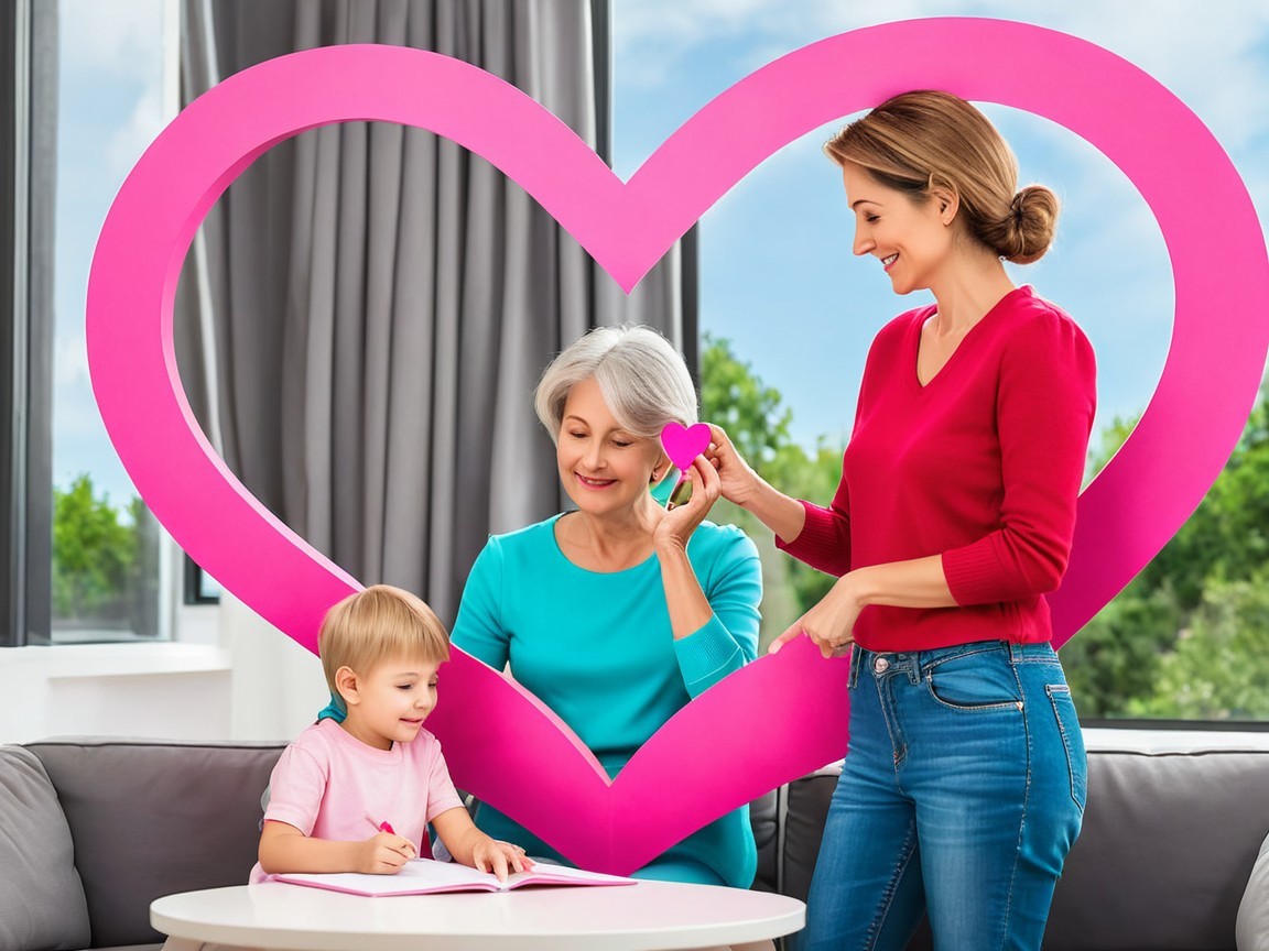 Joyous Family Drawing Moment with Natural Light