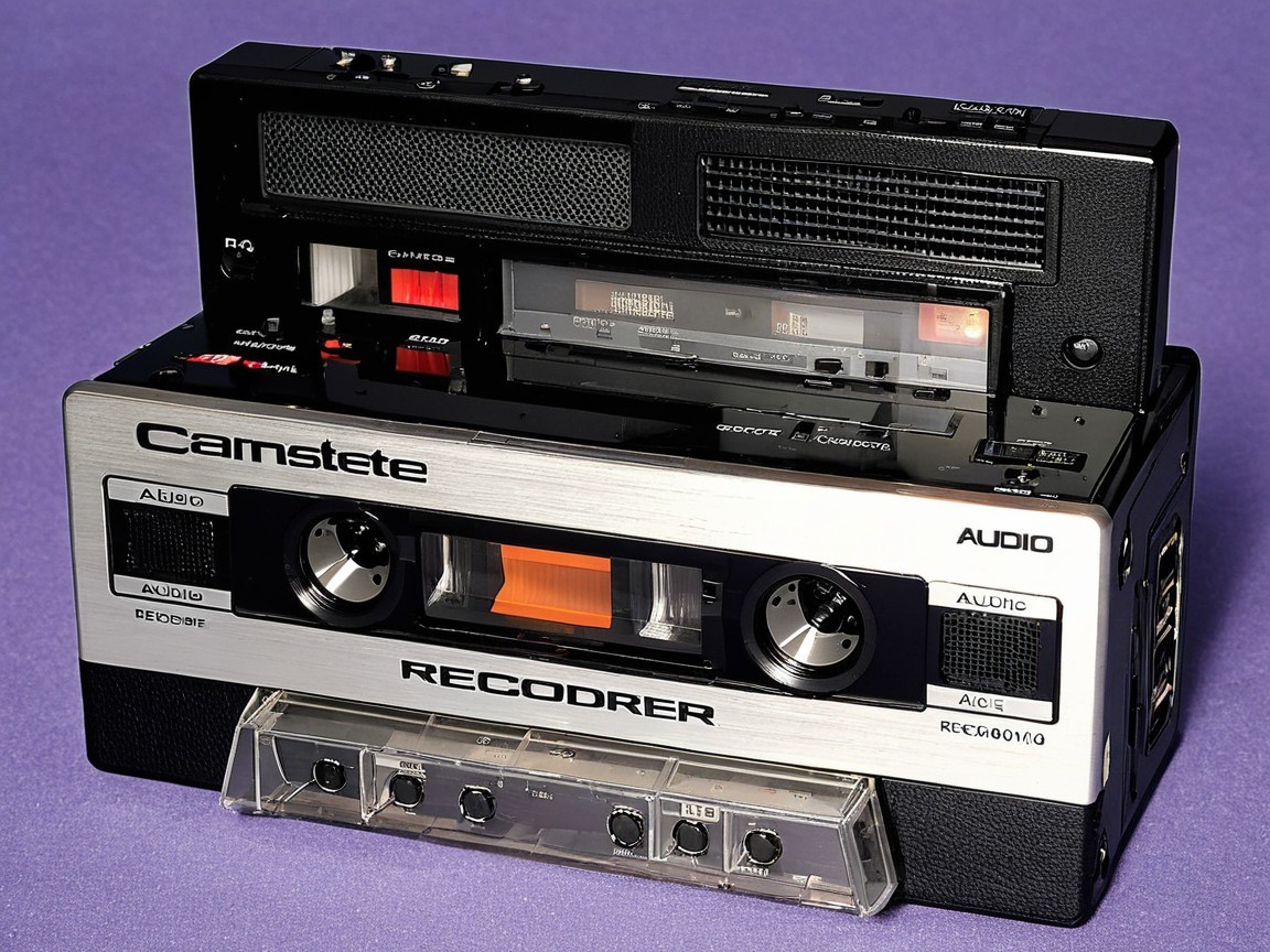 Vintage Cassette Tape Recorder in Classic Design