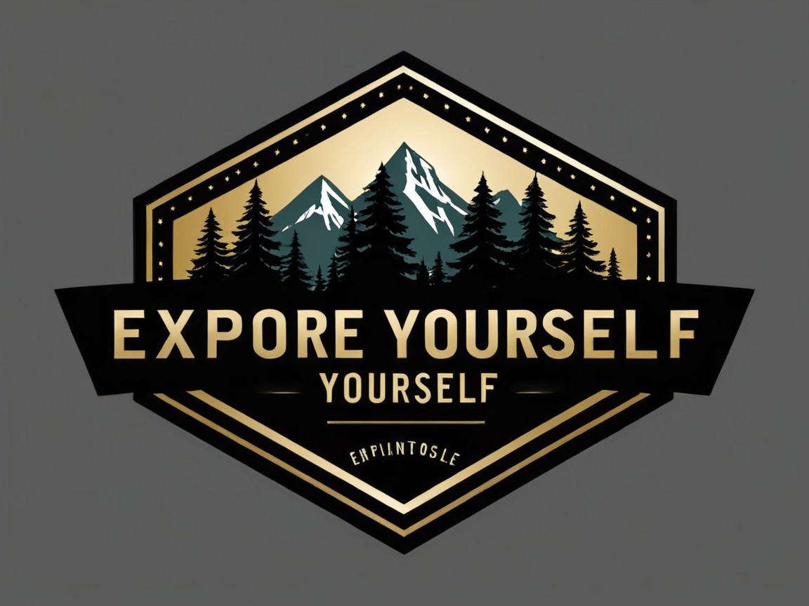 Badge Logo Featuring Mountains and Forest Design