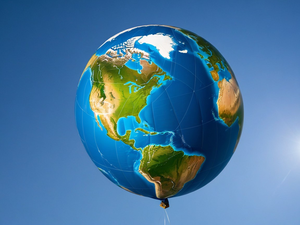 Inflatable Globe Displaying North and South America