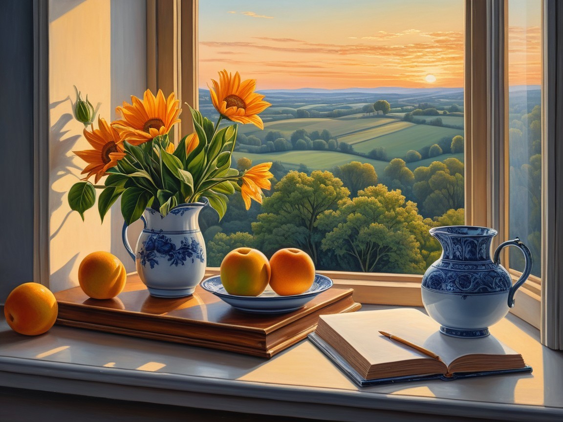 Still Life Photograph of a Sunny Window Sill Scene