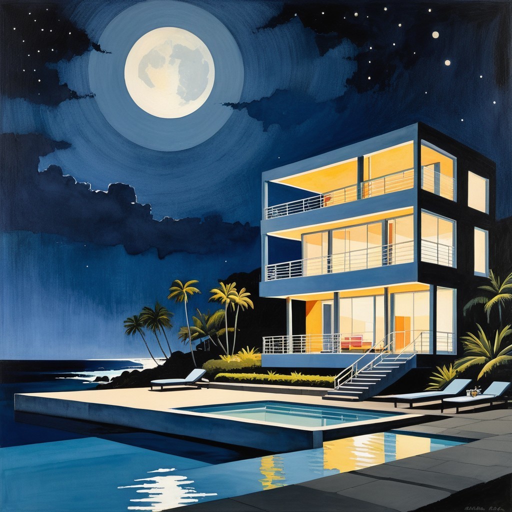 Mid-Century Modern House on Cliff with Ocean View