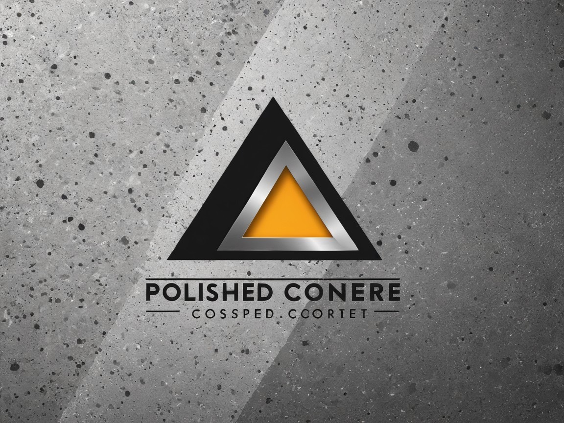 Sleek logo design for Polished Conere on concrete background