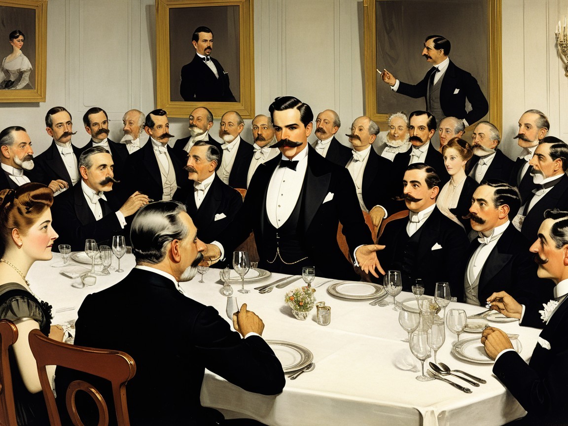 Elegant Dining Scene at Formal Gathering Event