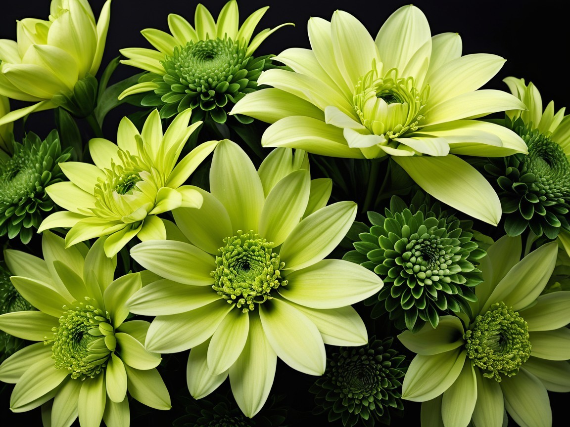 Vibrant Fresh Flower Arrangement with Green Shades