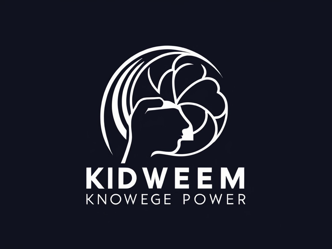 KIDWEEM Logo Featuring Knowledge and Creativity Elements