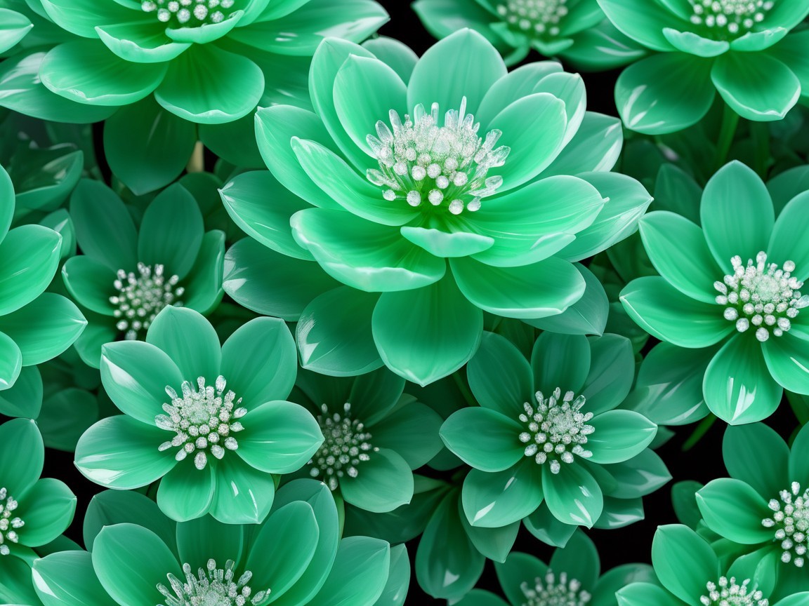 Vibrant Green Flower Arrangement with Glossy Leaves