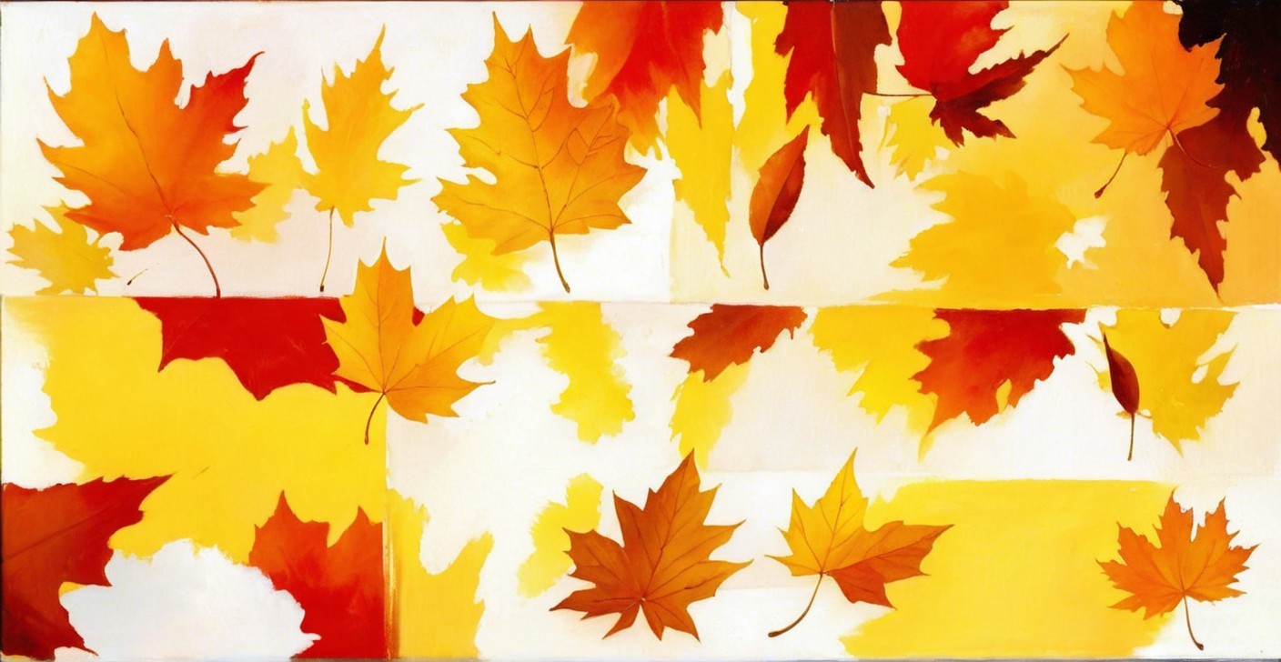 Vibrant Autumn Leaves Collage in Warm Colors