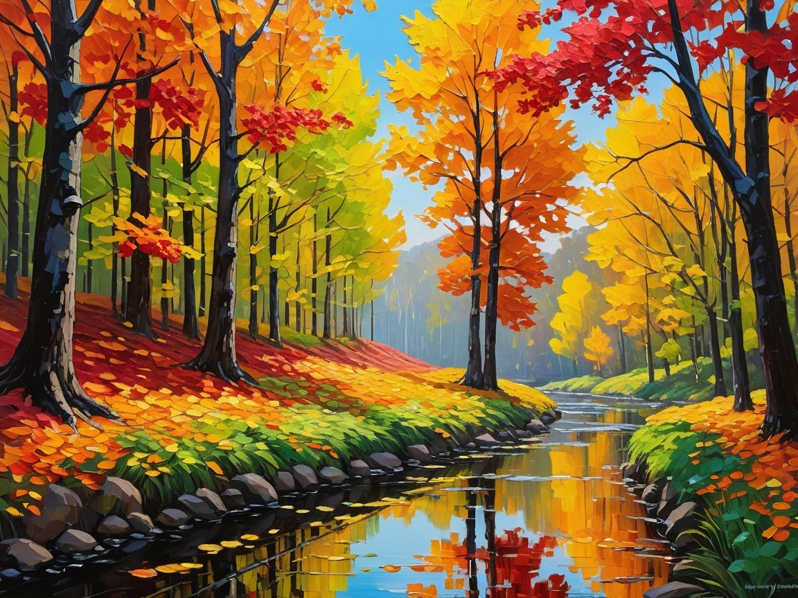 Vibrant Autumn Landscape with Colorful Foliage