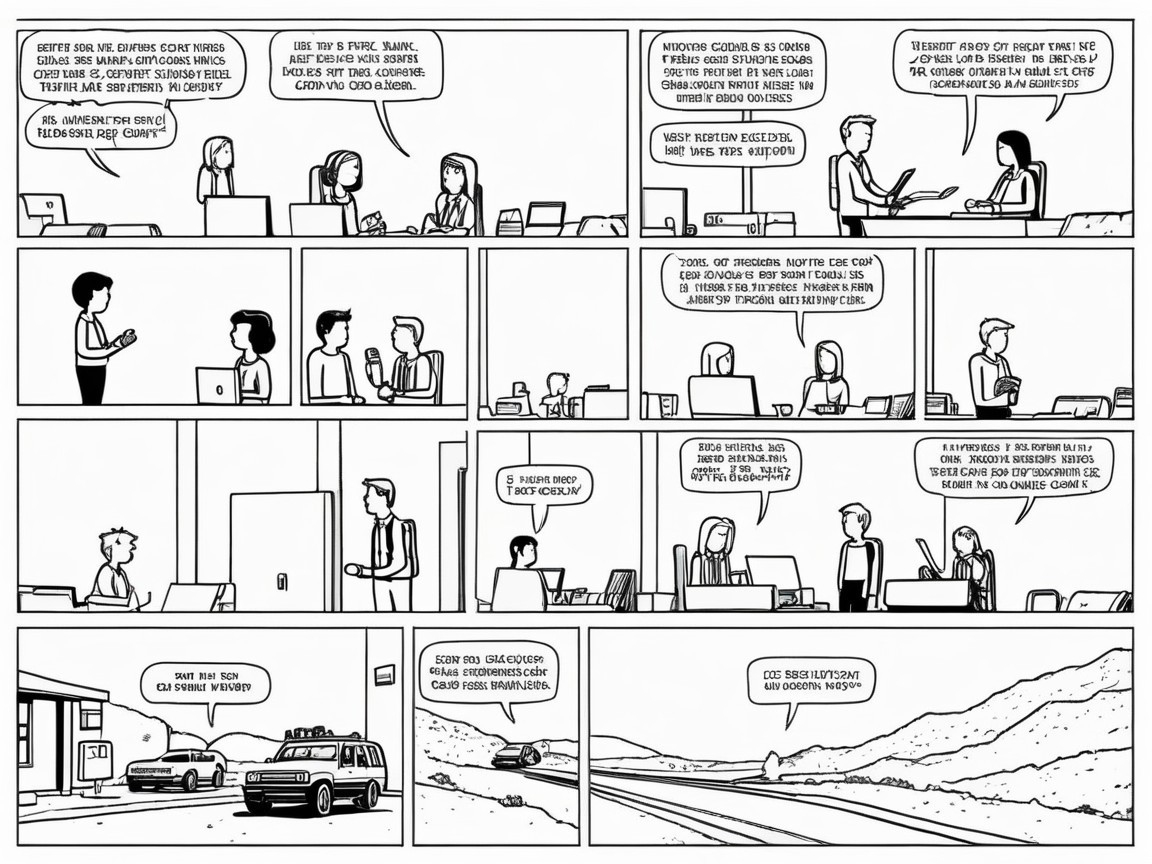 Black-and-white comic strip on choices and conversations