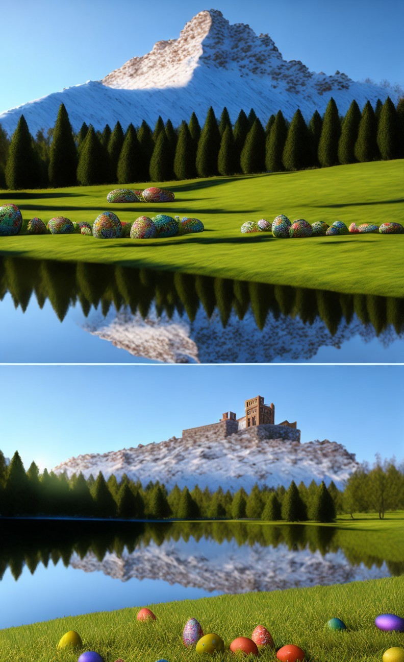 Snowy Mountain Range Reflected in Tranquil Lake