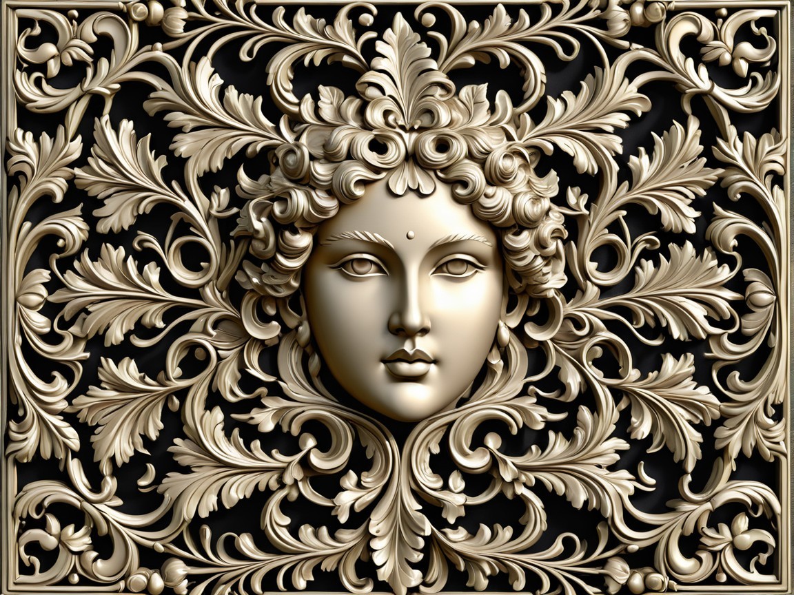 Three-Dimensional Relief Carving of a Goddess Bust