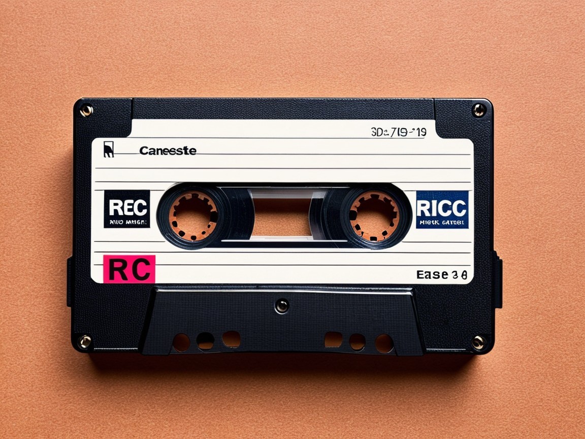 Vintage Audio Cassette Tape with Retro Labels