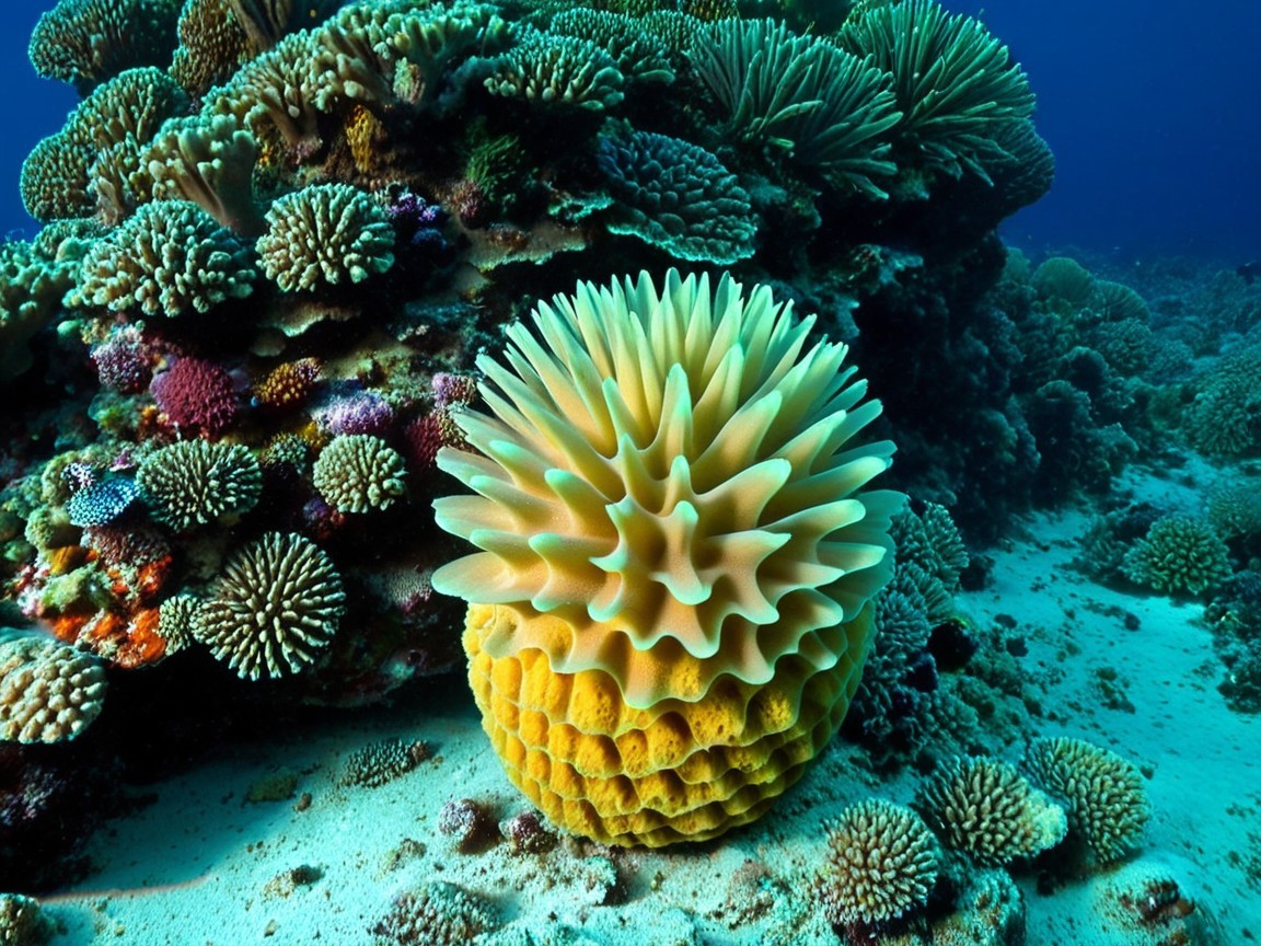 Vibrant Underwater Scene with Colorful Corals