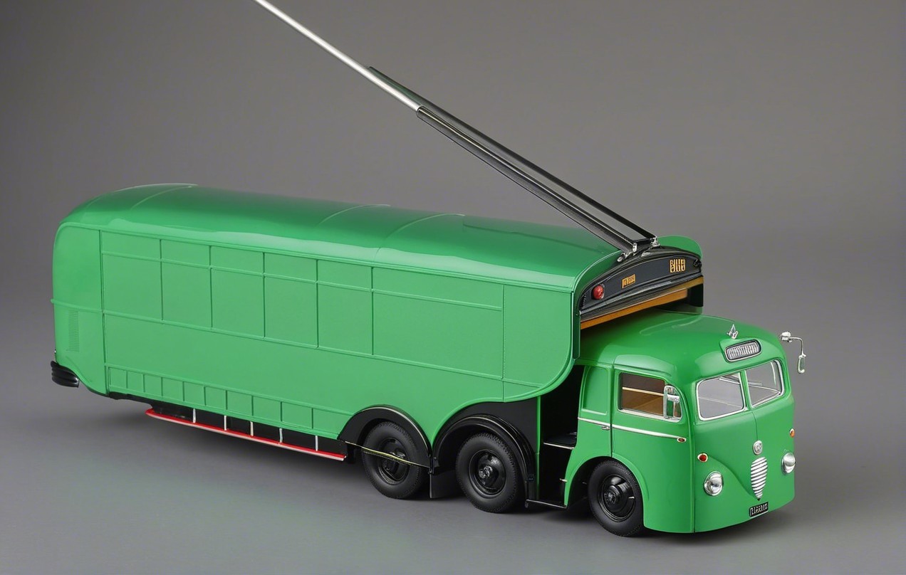 Retro Green Truck Model with Streamlined Design