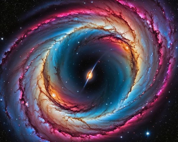 Vibrant Galaxy with Cosmic Swirls and Luminous Core