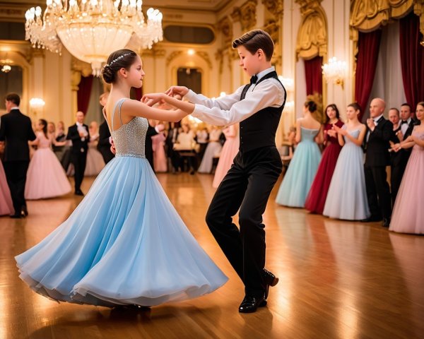 Ballroom Dance with Young Couple in Elegant Setting