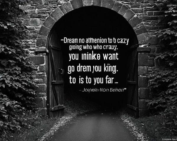 Stone and Brick Archway with Wood Door and Ivy