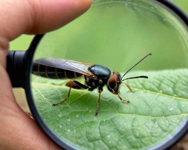 Macro Photo of a Black Soldier Fly on a Leaf