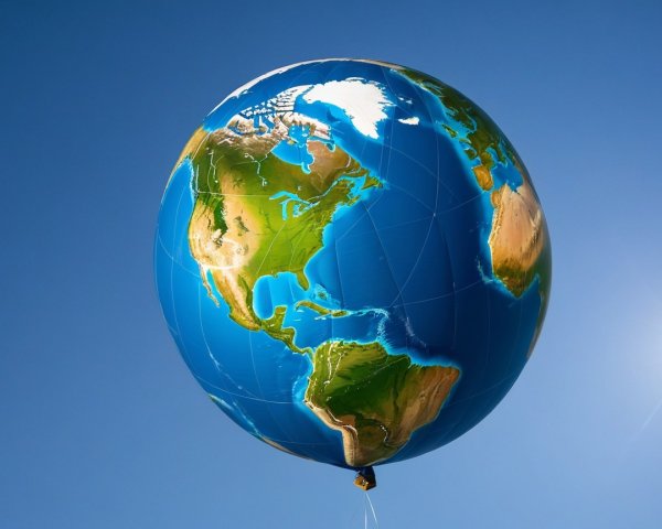 Inflatable Globe Displaying North and South America