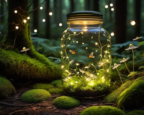 Magical Glass Jar with Fairy Lights and Butterflies