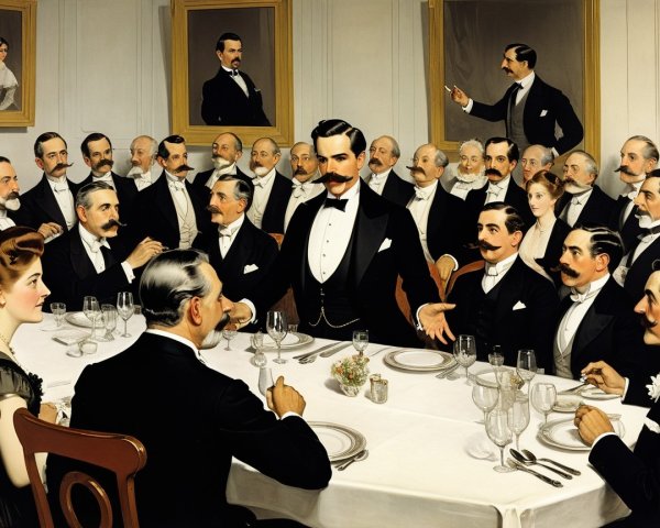 Elegant Dining Scene at Formal Gathering Event