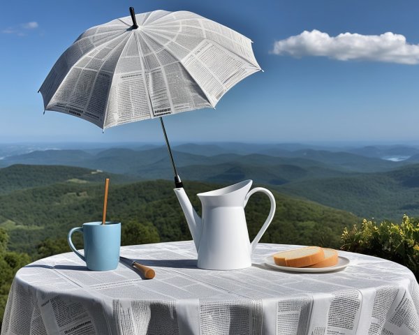 Outdoor Table Setting with Mountain Landscape View