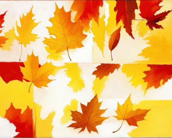 Vibrant Autumn Leaves Collage in Warm Colors