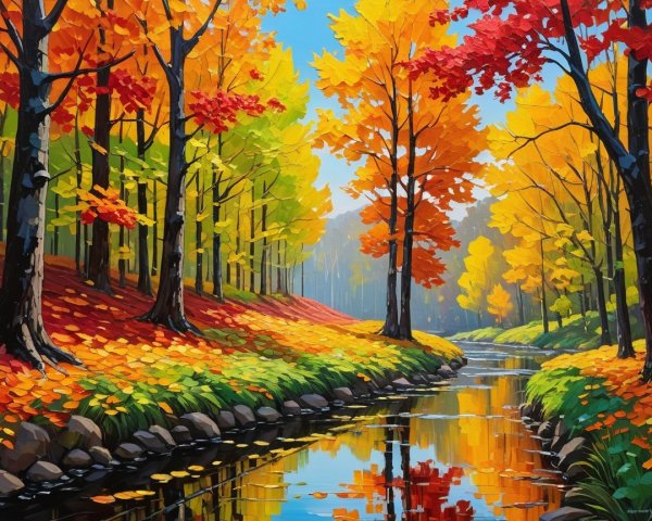 Vibrant Autumn Landscape with Colorful Foliage