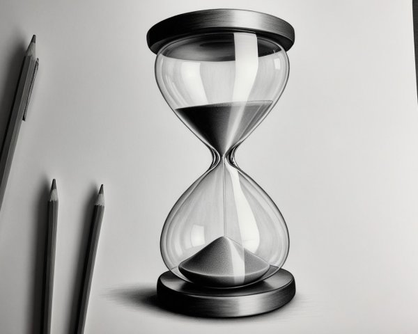 Detailed Illustration of an Hourglass with Sand