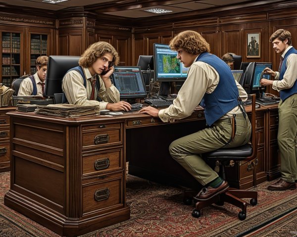 Young Professionals Working in Elegant Office Setting