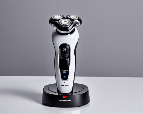 Electric Rotary Shaver with Charging Dock and Display